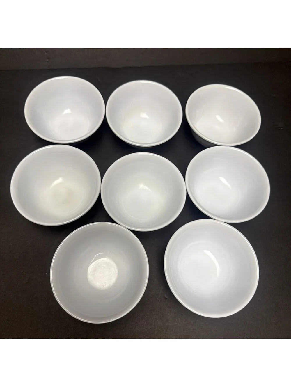 8 Vintage Melamine Koyo Japan Tea Or Rice Cups Bowls White Retro Flower Motif